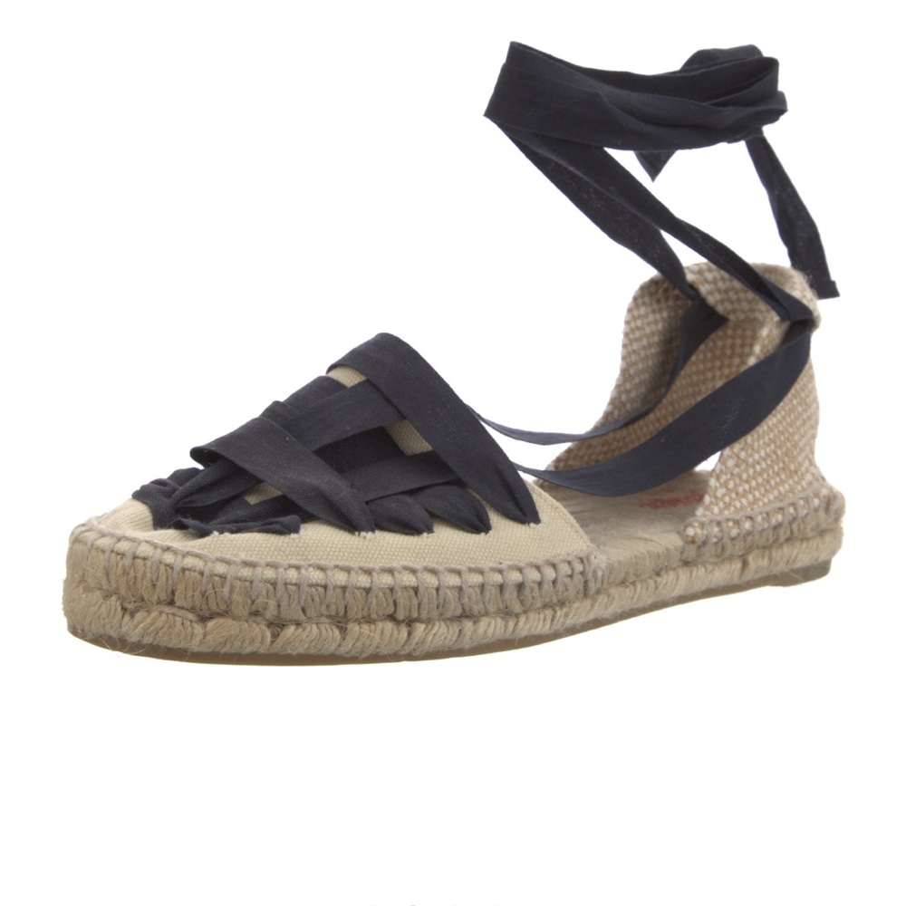 Castaner Jean Flat in Canvas Black & Natural